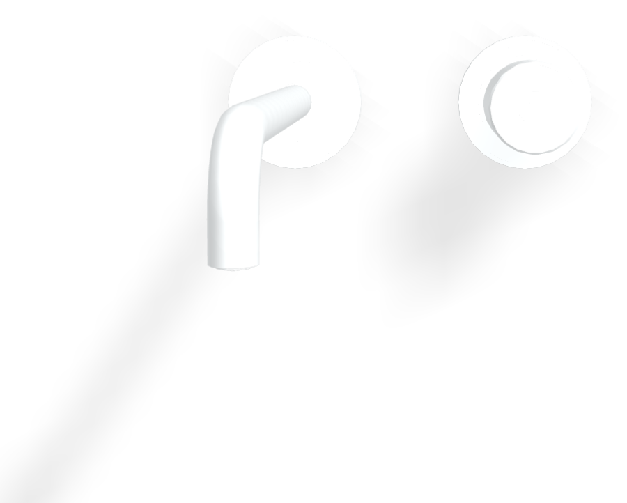 Смеситель для раковины Carlo Frattini Spillo Tech, ручка X Collection, настенный, с донным клапаном Click-Clack, излив 250 мм, внешняя часть,цвет белый матовый - изображение 1