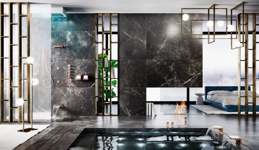 Излив для ванны Gessi, каскадный, комбинируемый со смесителем удаленного управления, цвет Black Metal Brushed PVD - изображение 2