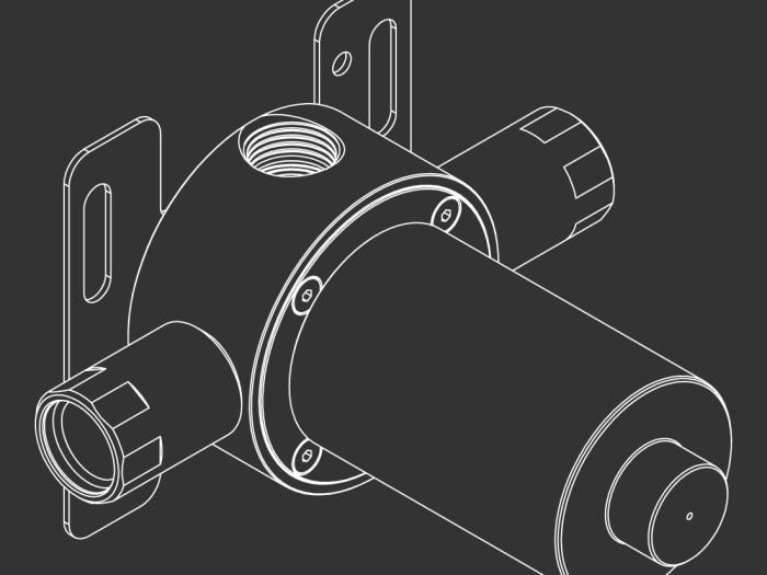 На изображении товар Скрытая часть CEA Design Built-in Parts, для настенного термостатического смесителя, PTR 27 от официального представителя в Москве