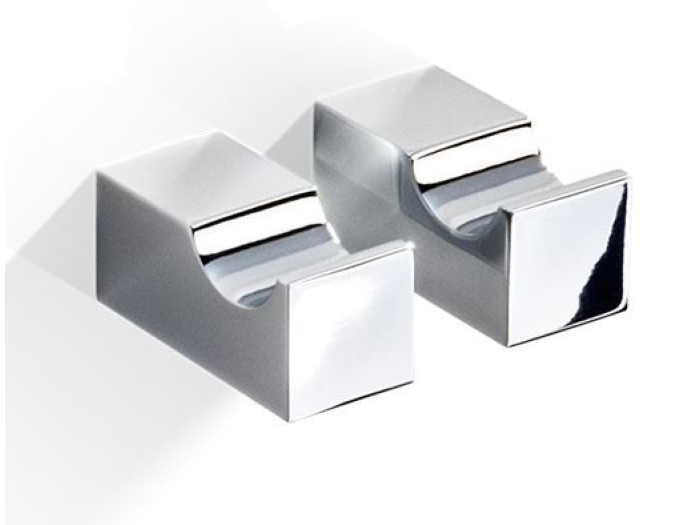 На изображении товар Крючок Decor Walther Corner CO HAK1, набор из 2-х шт., настенный, для полотенец/халатов, 14x14x30 мм, латунь, цвет хром от официального представителя в Москве
