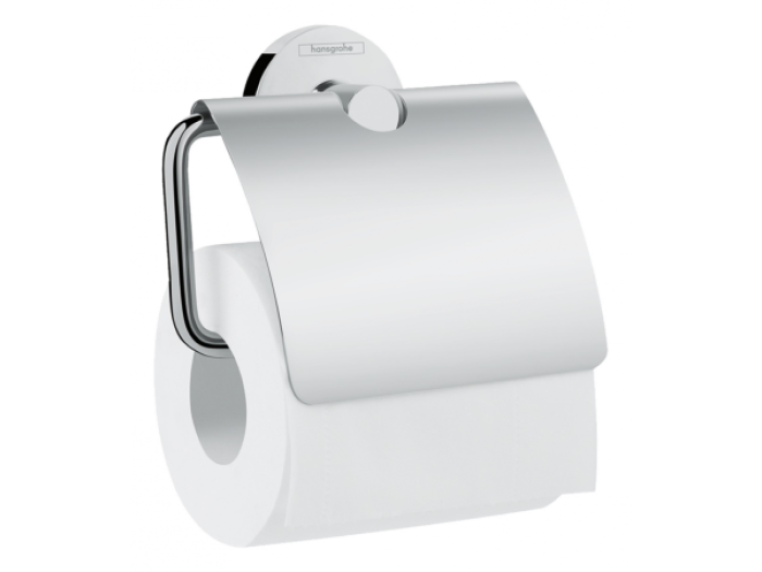На изображении товар Бумагодержатель Hansgrohe Logis Universal, настенный, с крышкой, цвет хром от официального представителя в Москве