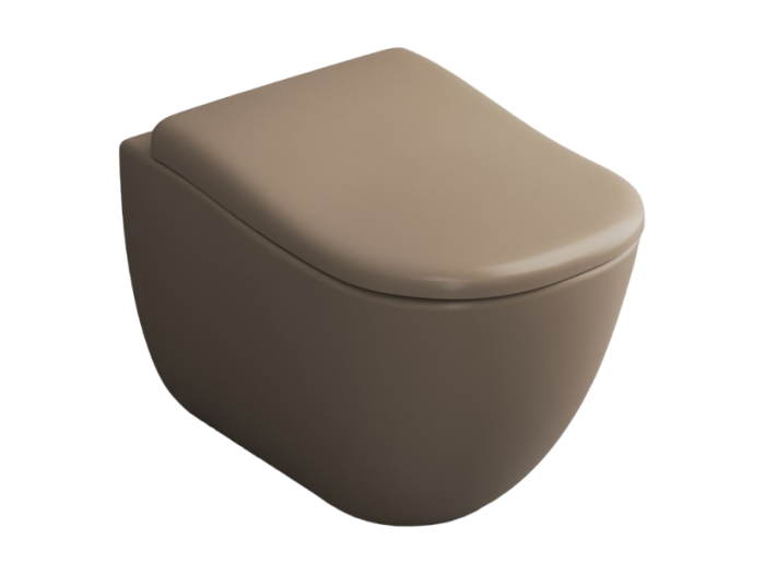 На изображении товар Унитаз Cielo Fluid  370х530х415 мм, напольный приставной, универсальный слив, цвет Arenaria от официального представителя в Москве