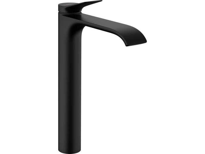 На изображении товар Смеситель для раковины Hansgrohe Vivenis, ComfortZone 250, однорычажный, с донным клапаном, цвет черный матовый от официального представителя в Москве
