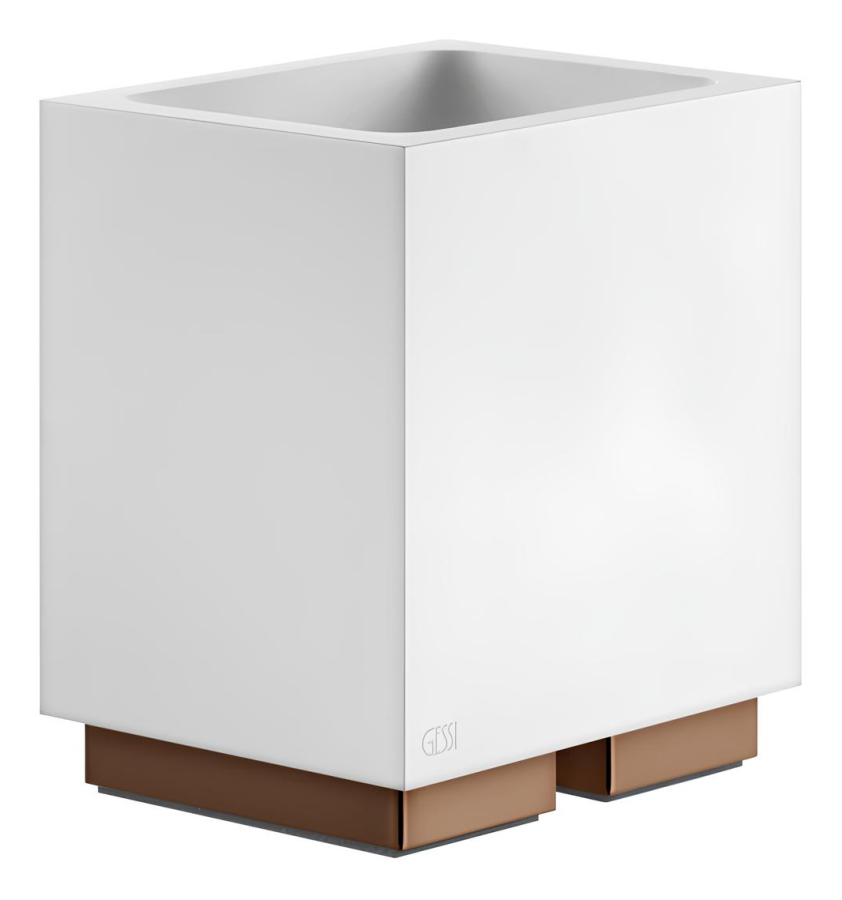 Стакан Gessi, настольный, белый композитный материал, цвет Copper PVD