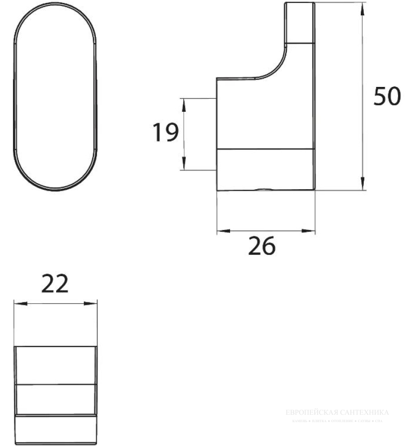 Крючок, Emco Flow, 22 х 50 мм, хром - изображение 3