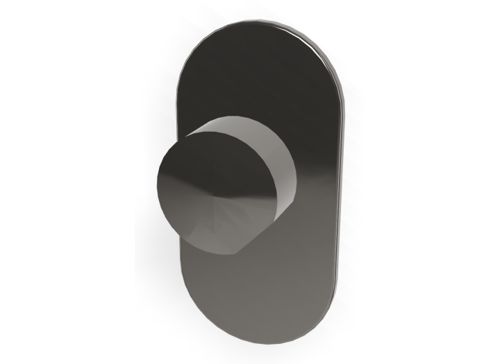 На изображении товар Смеситель для душа Carlo Frattini SO, настенный, без ручек, Н-200 мм, внешняя часть, цвет чёрный хром от официального представителя в Москве