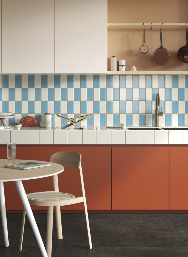 Iris ceramica Керамическая плитка BDA Citta di Faenza Geo azzurro glossy 15x7,5 - изображение 3