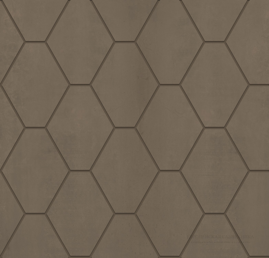 Kronos ceramiche Керамогранит Metallique Brune Mosaico Hexa 32,2x31,1