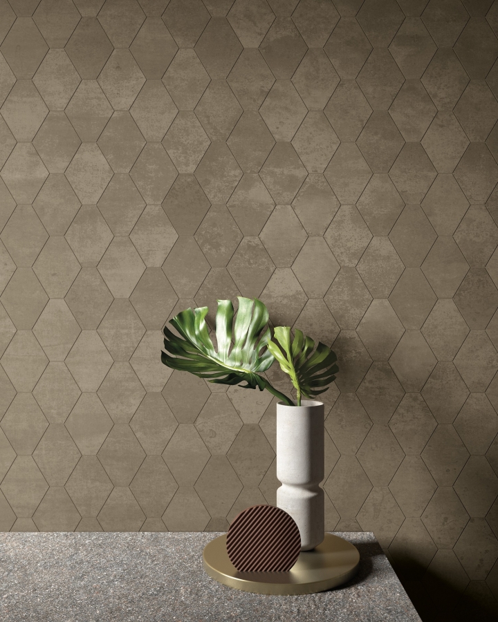 Kronos ceramiche Керамогранит Metallique Brune Mosaico Hexa 32,2x31,1 - изображение 1