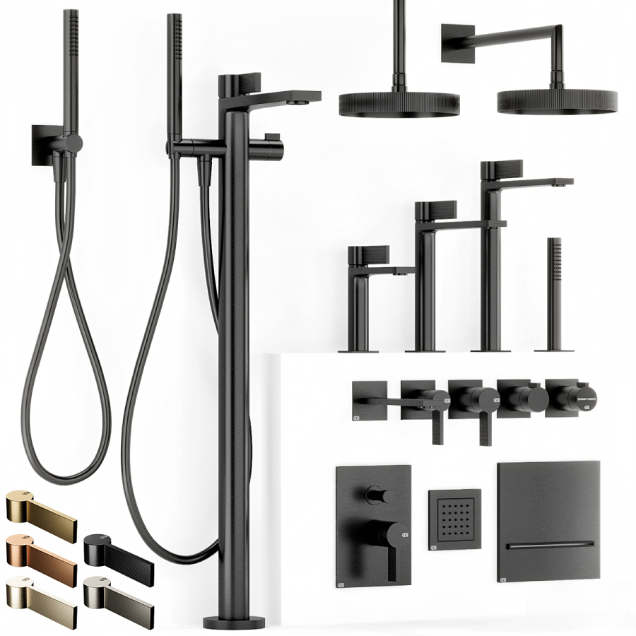 Cмеситель для раковины Gessi Inverso, средний, с изливом 199 мм, донным клапаном "Stop&Go", цвет Black Brushed Metal PVD - изображение 1