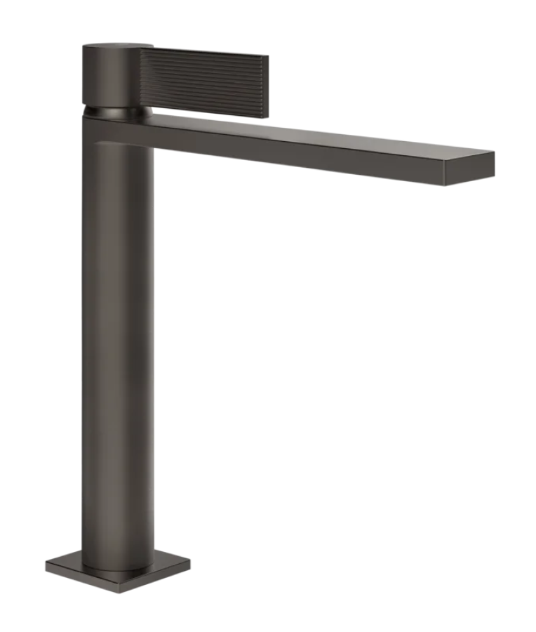 Cмеситель для раковины Gessi Inverso, средний, с изливом 199 мм, донным клапаном "Stop&Go", цвет Black Brushed Metal PVD