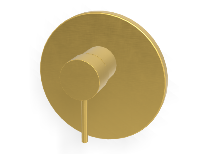 На изображении товар Смеситель для душа Carlo Frattini Spillo Up, встраиваемый, однорычажный, внешняя часть, цвет брашированное золото от официального представителя в Москве