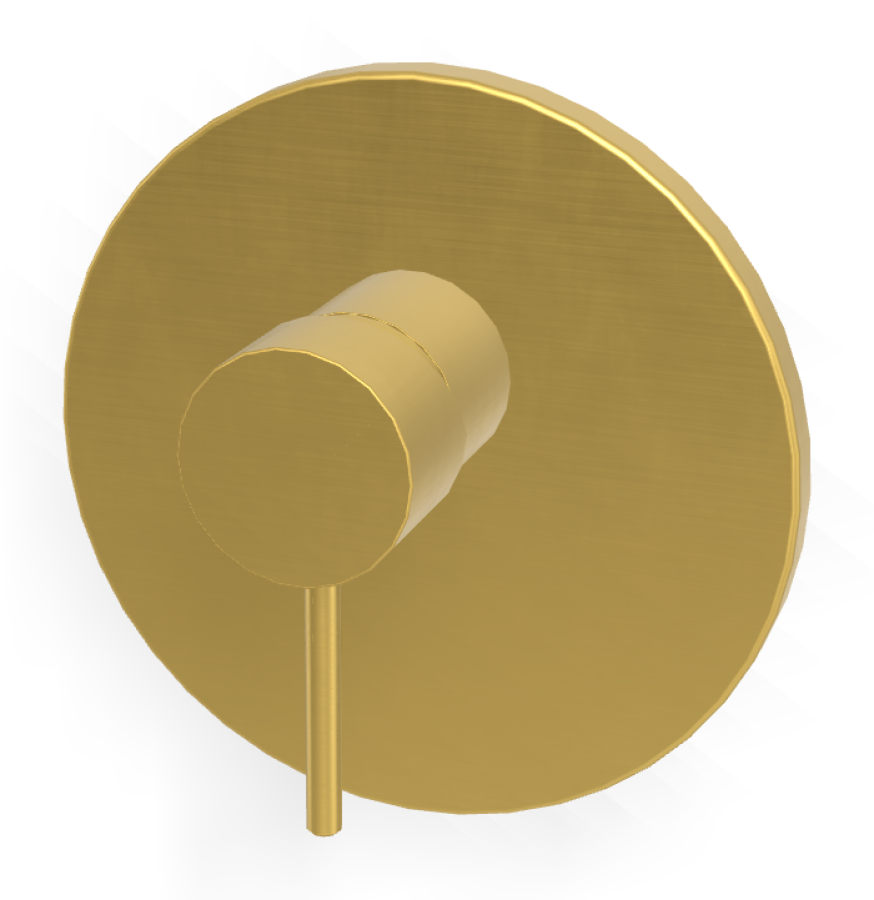 Смеситель для душа Carlo Frattini Spillo Up, встраиваемый, однорычажный, внешняя часть, цвет брашированное золото