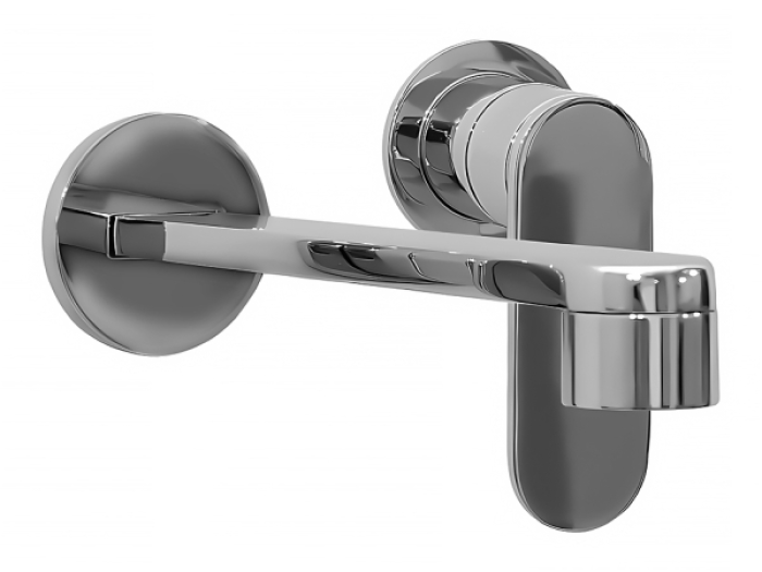 На изображении товар Смеситель для раковины Flaminia One, встраиваемый,  с донным клапаном Stop&Go, скрытая часть в комплекте, цвет хром от официального представителя в Москве