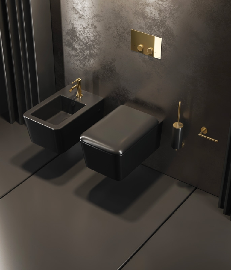 Бумагодержатель Gessi Ingranaggio, настенный, цвет Black Metal PVD