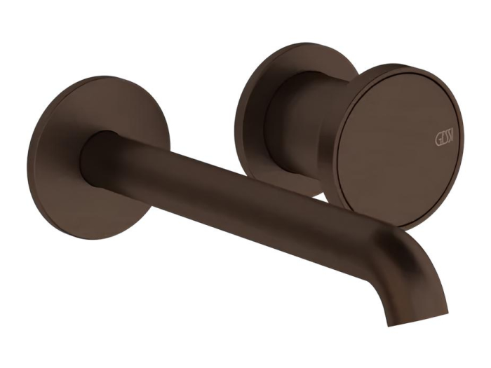 На изображении товар Смеситель для раковины Gessi Origini, настенный, со средним изливом, без донного клапана, цвет Dark Bronze от официального представителя в Москве