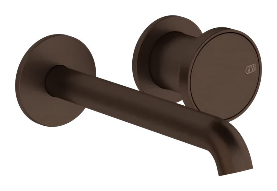 Смеситель для раковины Gessi Origini, настенный, со средним изливом, без донного клапана, цвет Dark Bronze