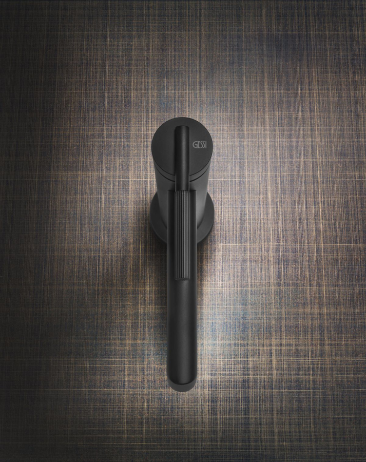 Смеситель для раковины Gessi Ingranaggio, без донного клапана, цвет Black Metal Brushed PVD - изображение 1