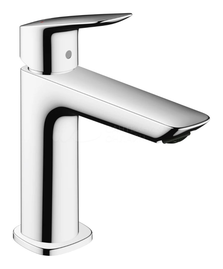 Смеситель для раковины Hansgrohe Logis, однорычажный, 110 Fine, со сливным клапаном Push-Open, цвет Хром