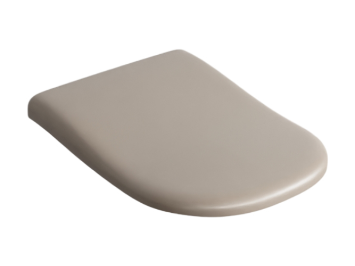 На изображении товар Сиденье для унитаза Cielo Fluid  515х400х65 мм  из термоотверждающей смолы с плавным опусканием, цвет Arenaria от официального представителя в Москве