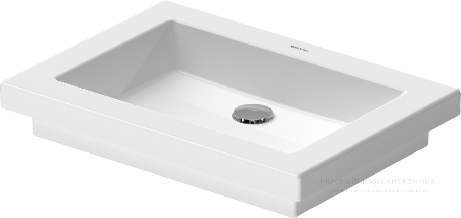 Раковина Duravit 2nd floor шлифованный вариант, 580х415 мм, цвет белый