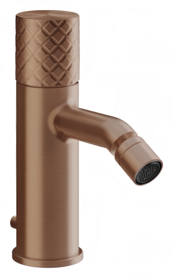 Смеситель для биде Gessi Habito, с донным клапаном, цвет Copper Brushed PVD