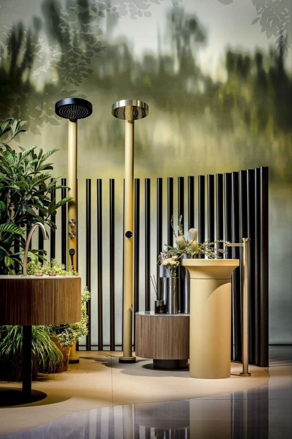 Смеситель для раковины Gessi Origini, напольный, без донного клапана, внешняя часть, цвет Black Metal Brushed PVD - изображение 2
