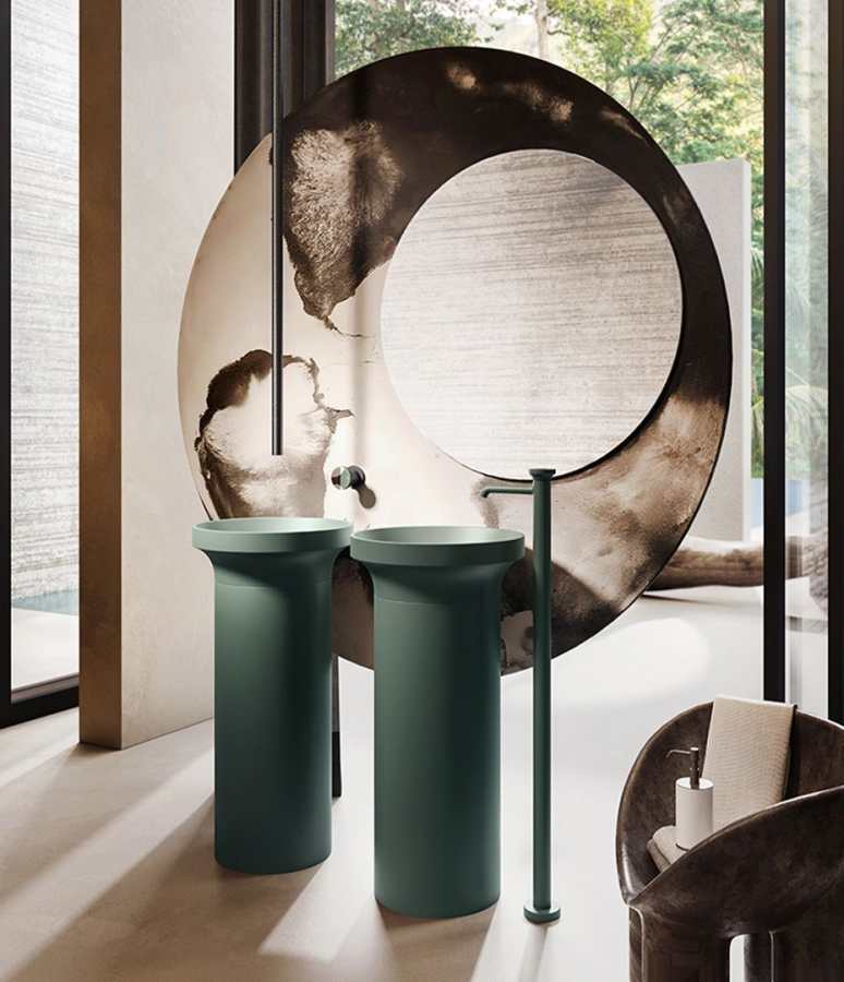 Смеситель для раковины Gessi Origini, напольный, без донного клапана, внешняя часть, цвет Black Metal Brushed PVD - изображение 1