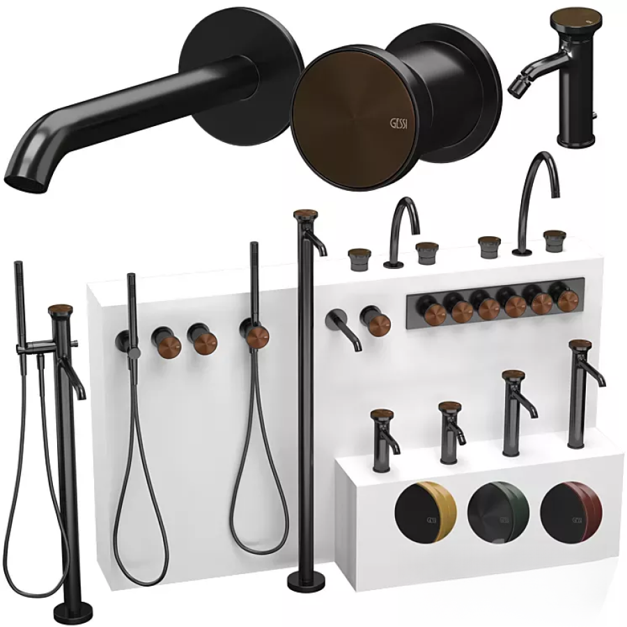 Смеситель для раковины Gessi Origini, напольный, без донного клапана, внешняя часть, цвет Black Metal Brushed PVD - изображение 3