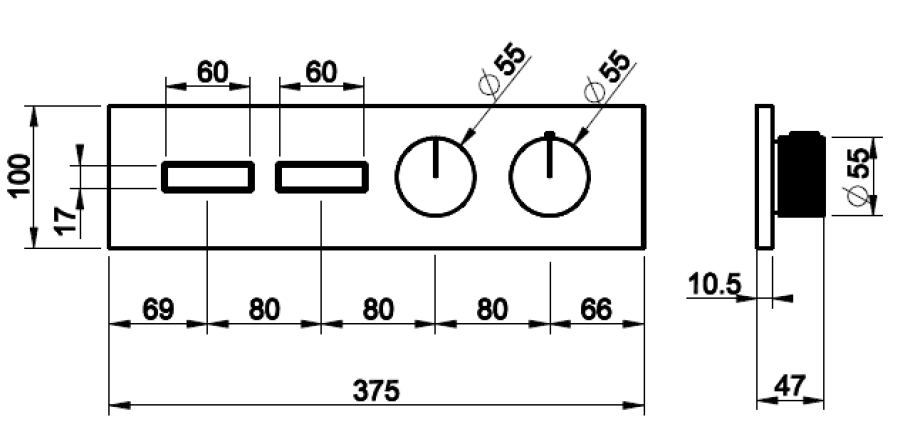 Термостат Gessi HI-FI, до 2-х функций одновременно, встраиваемый, внешняя часть, цвет Copper PVD - изображение 2