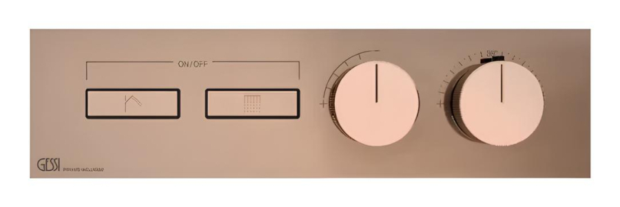 Термостат Gessi HI-FI, до 2-х функций одновременно, встраиваемый, внешняя часть, цвет Copper PVD