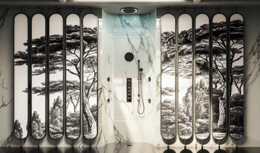 Излив Gessi Cascata Ø207 мм, каскадный, для смесителя удаленного управления, цвет Black Metal Brushed PVD - изображение 2