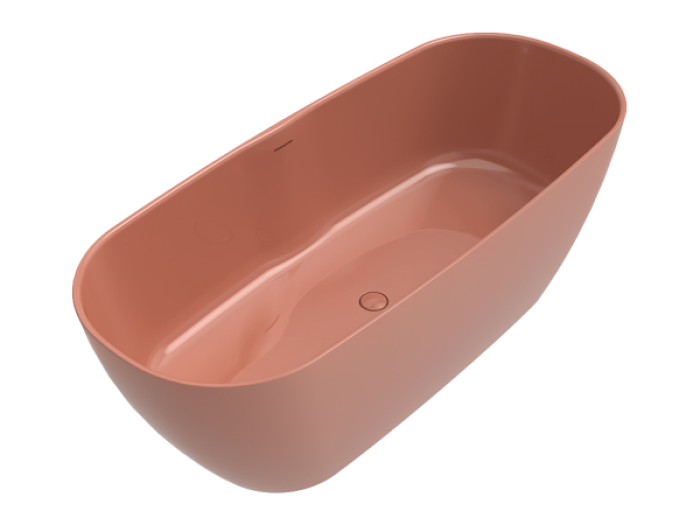На изображении товар Ванна Flaminia Play, отдельностоящая, 1700х720 мм, с переливом, цвет Terracotta от официального представителя в Москве