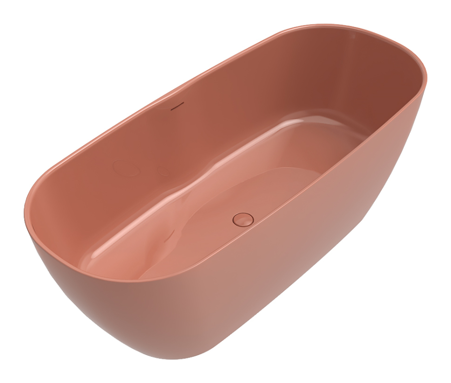 Ванна Flaminia Play, отдельностоящая, 1700х720 мм, с переливом, цвет Terracotta