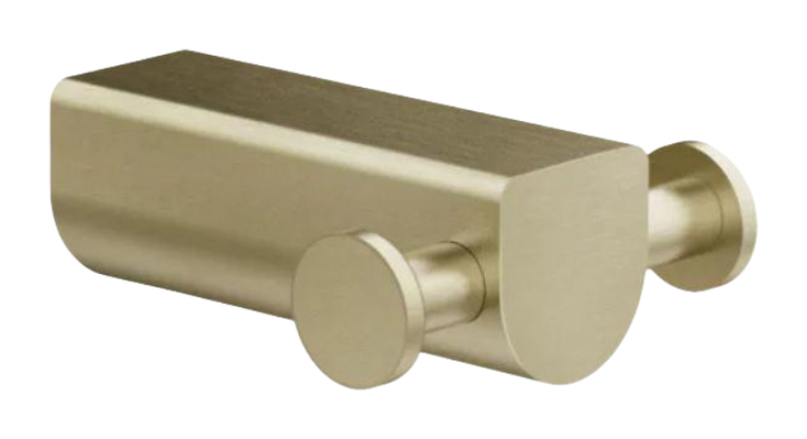 Крючок Gessi Rilievo, настенный, двойной, ширина 66 мм, цвет Brushed Brass PVD