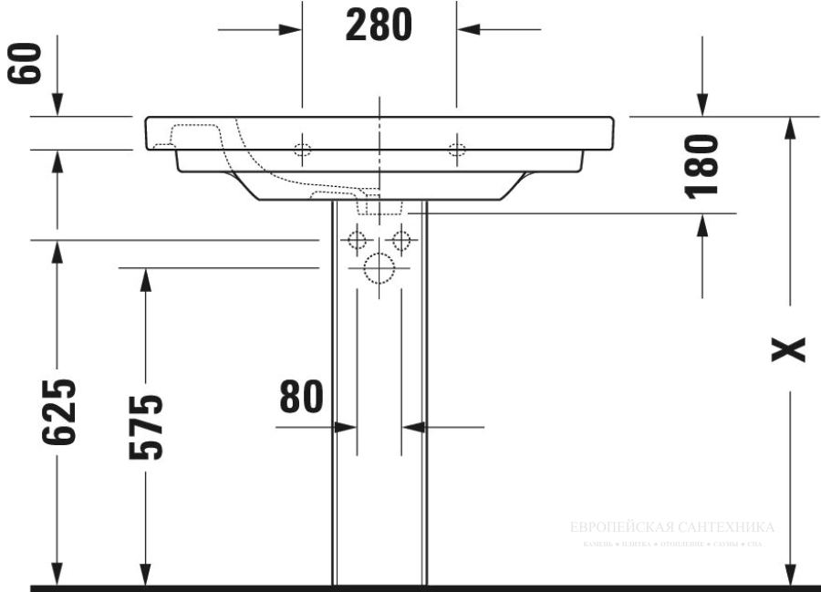 Раковина Duravit D-Code для мебели, 850х480 мм, 1 отверстие под смеситель, цвет белый - изображение 9