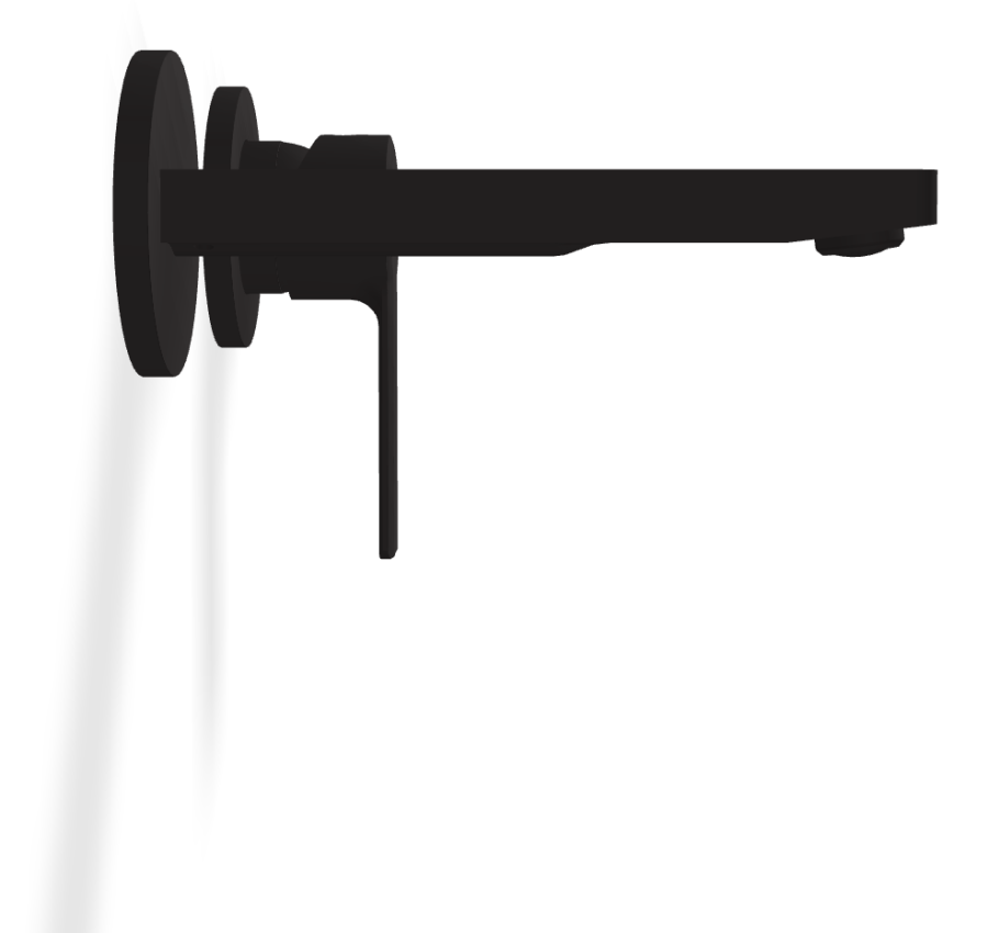 Смеситель для раковины Carlo Frattini Mast, настенный, с донным клапаном Click-Clack, L-167 мм, внешняя часть, цвет чёрный матовый - изображение 2