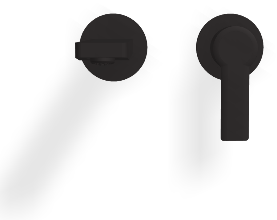 Смеситель для раковины Carlo Frattini Mast, настенный, с донным клапаном Click-Clack, L-167 мм, внешняя часть, цвет чёрный матовый - изображение 1