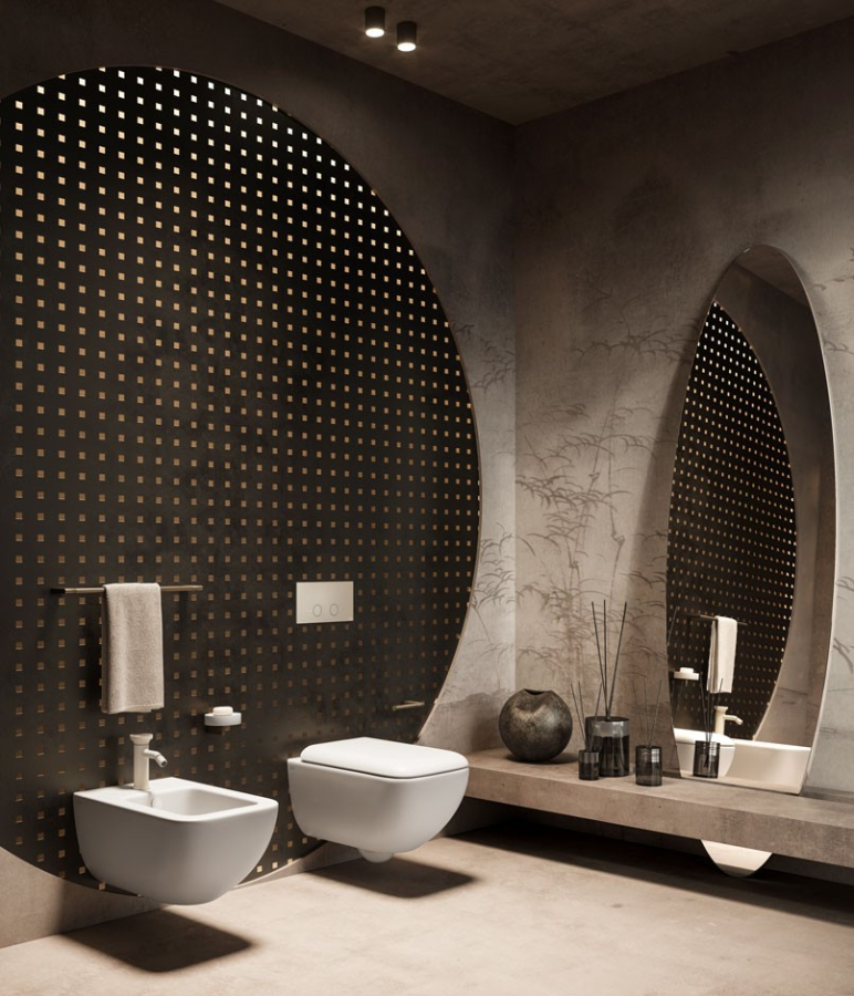 Смеситель для биде Gessi Origini, с донным клапаном, в комплекте отделочная вставка, цвет Dark Bronze - изображение 2