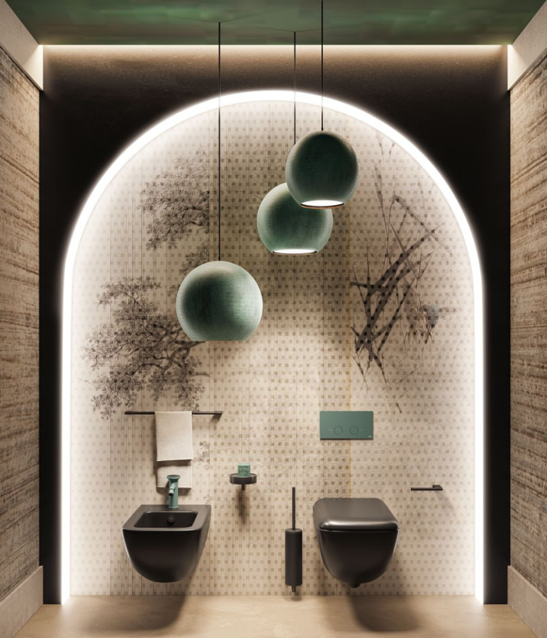 Смеситель для биде Gessi Origini, с донным клапаном, в комплекте отделочная вставка, цвет Dark Bronze - изображение 1