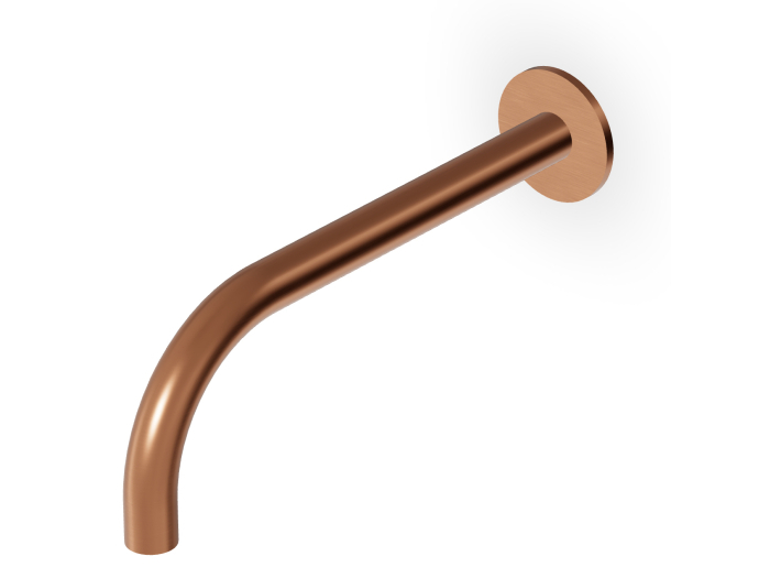 На изображении товар Излив Zucchetti Helm, настенный, L. 230 мм, сталь, цвет Brushed Copper PVD от официального представителя в Москве