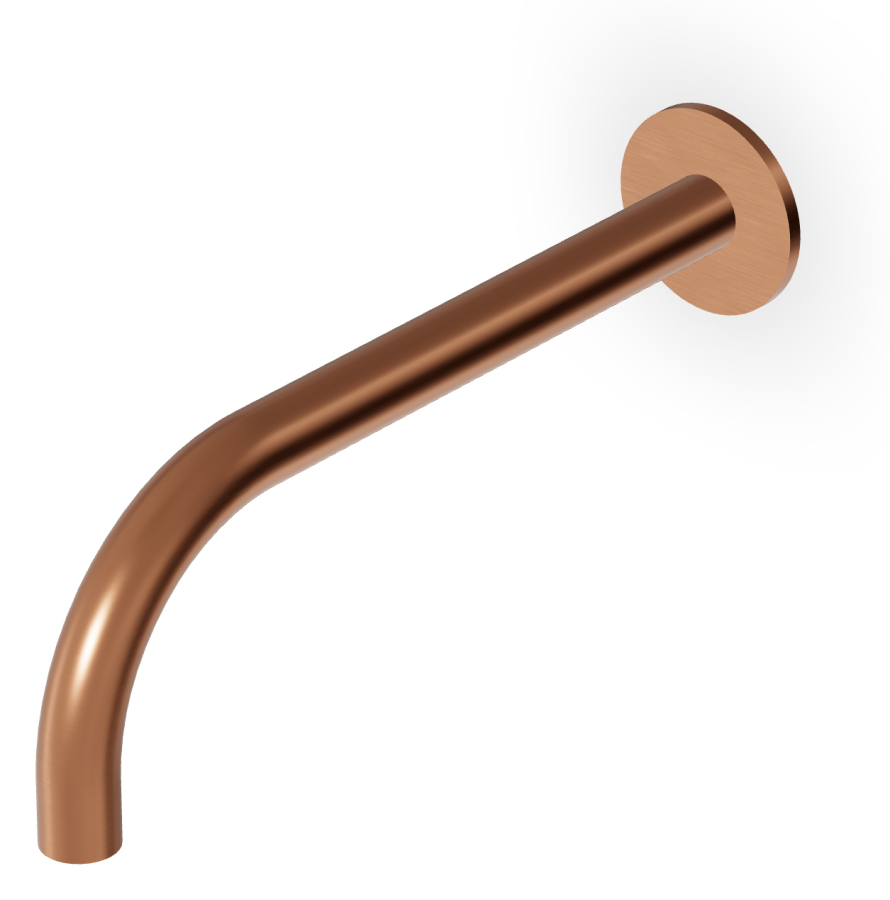 Излив Zucchetti Helm, настенный, L. 230 мм, сталь, цвет Brushed Copper PVD