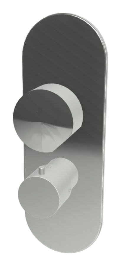 Термостат Carlo Frattini SO, без ручки, с переключателем на 2/3 потребителя, Н-290 мм, внешняя часть, цвет хром