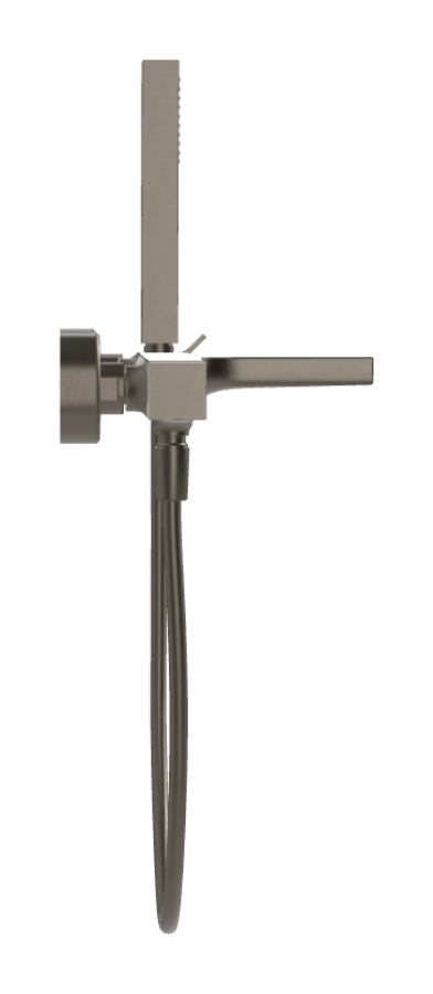 Смеситель для ванны Carlo Frattini Zeta, настенный, с душевым комплектом, цвет брашированный чёрный хром - изображение 2