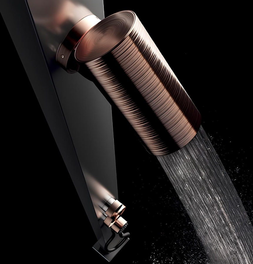 Верхний душ Gessi Spotwater316, настенный, поворотный, функция тропический ливень, Ø79 мм, цвет Copper Brushed PVD - изображение 2
