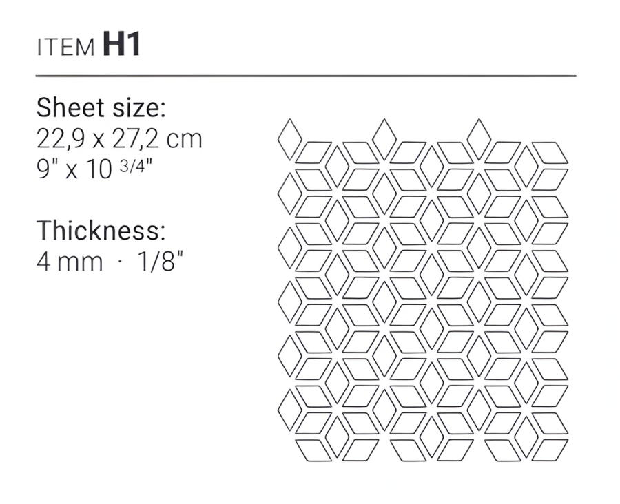 Sicis Стеклянная мозаика Diamond ITEM H1 Dresden chips size 23х40 mm sheet size 229x272 mm - изображение 1