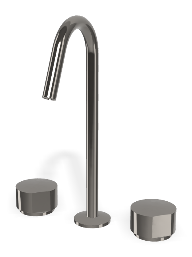 Смеситель для раковины Carlo Frattini SO, без ручек, с вращающимся изливом Ø18 мм, донным клапаном Click-Clack, 2 гибкими шлангами, Н-319 мм, цвет чёрный хром