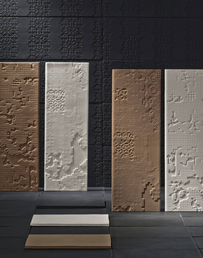 Mutina Керамогранит Bas Relief Garland Relief Nero 18x54 - изображение 4