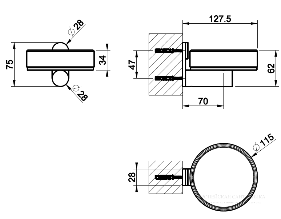 Мыльница Gessi 316, настенная, цвет Black Metal Brushed PVD - изображение 2