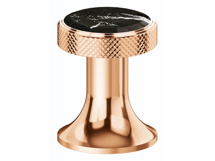 На изображении товар Запорный вентиль Joerger Valencia, встраиваемый, внешняя часть, цвет розовое золото/чёрный мрамор от официального представителя в Москве